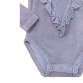 Maed for Mini Velvet Long Sleeved Romper Beige